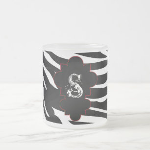 Mattiertes Zebra-Glas-Kaffee-Tasse Cup Mattglastasse