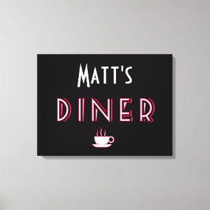 Matts Art Deco Diner Sign Leinwanddruck