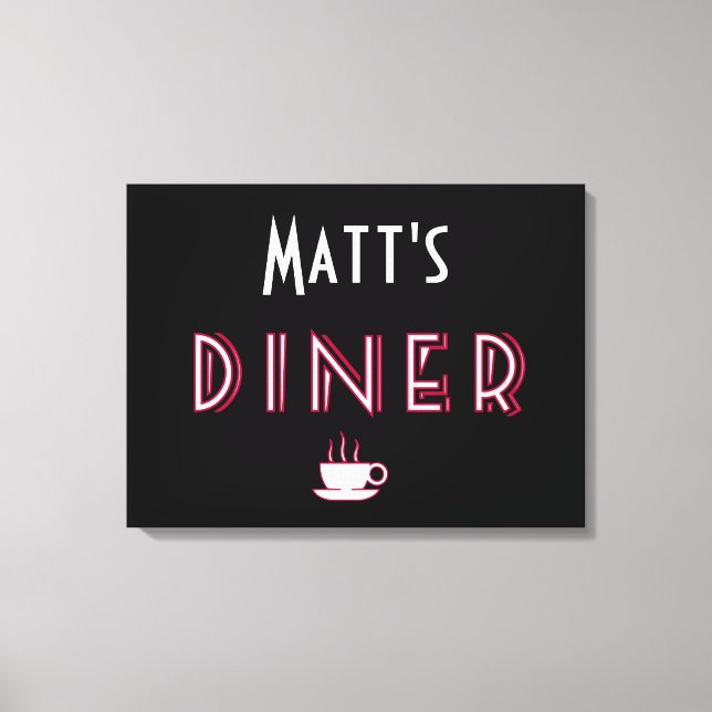 Matts Art Deco Diner Sign Leinwanddruck (Vorderseite)