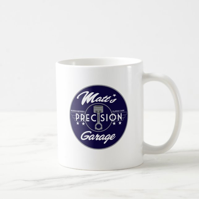 Matts Präzisions-Garagen-Standard-Logo Tasse (Rechts)