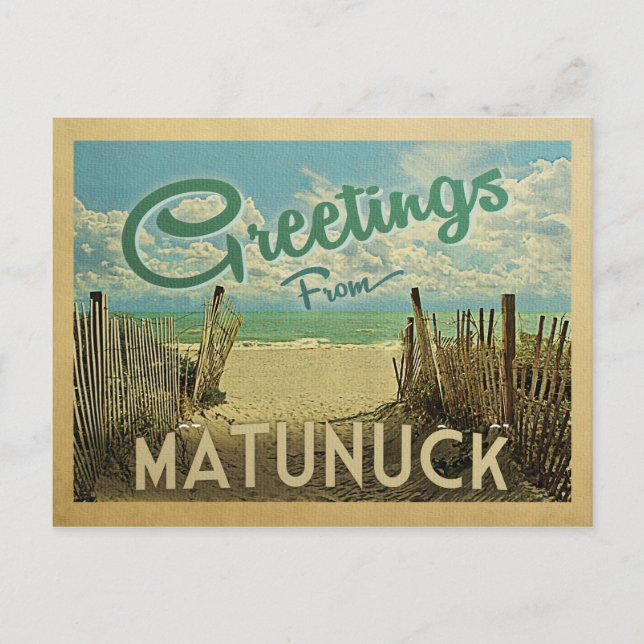 Matunuck Beach Vintage Travel Postkarte (Vorderseite)