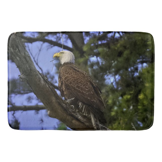 Mature Bald Eagle Badematte (Vorderseite)