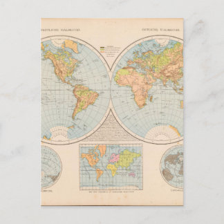 Matured World Map 28 Postkarte