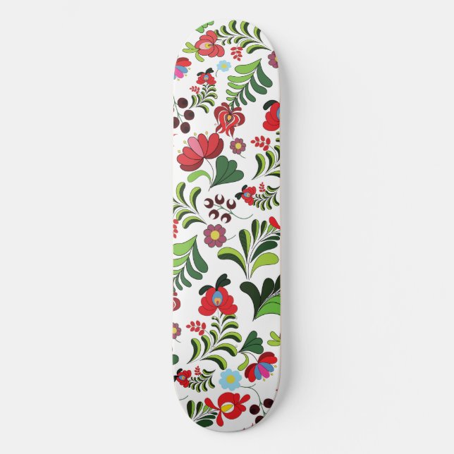 Matyo Floral Pattern Skateboard (Vorderseite)