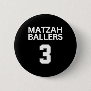 Matzah Ballers 3 Funny Jewish Pun Basketball Team Button