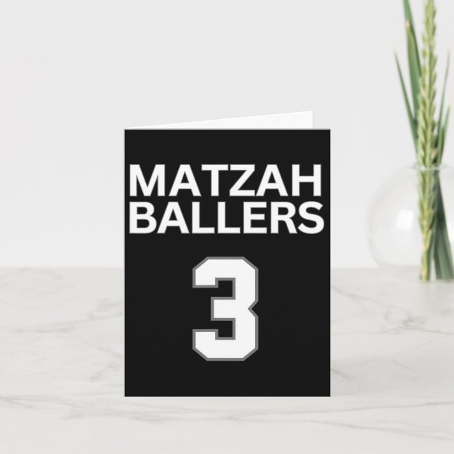 Matzah Ballers 3 Funny Jewish Pun Basketball Team Karte (Vorderseite)
