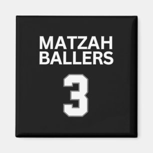 Matzah Ballers 3 Funny Jewish Pun Basketball Team Magnet