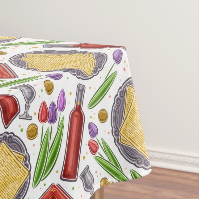 Matzah Flatbread und Wein Tischdecke (Beispiel)