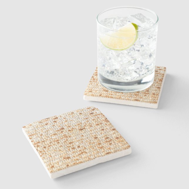 Matzah Magnified Passover Steinuntersetzer (Seitenansicht)