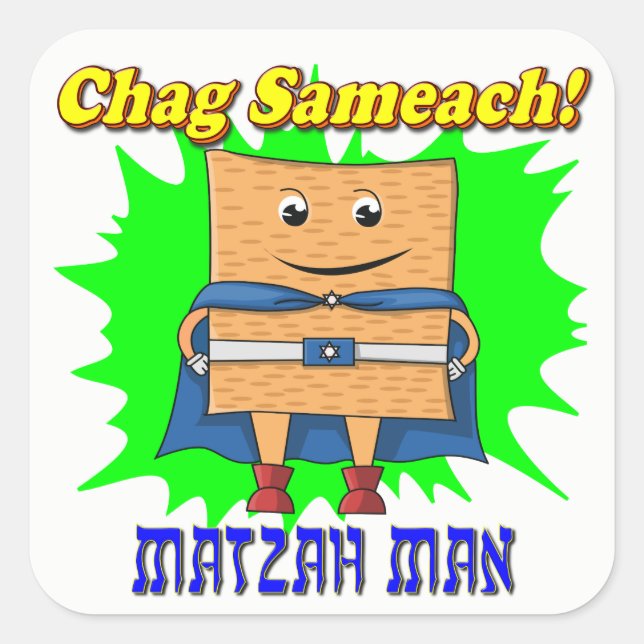 Matzah Man Passover Stickers (Vorderseite)