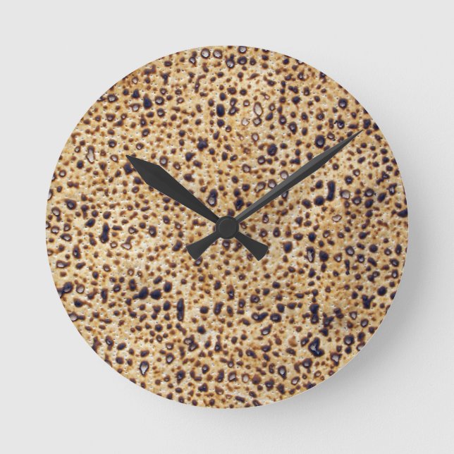 Matzah Time Runde Wanduhr (Vorderseite)
