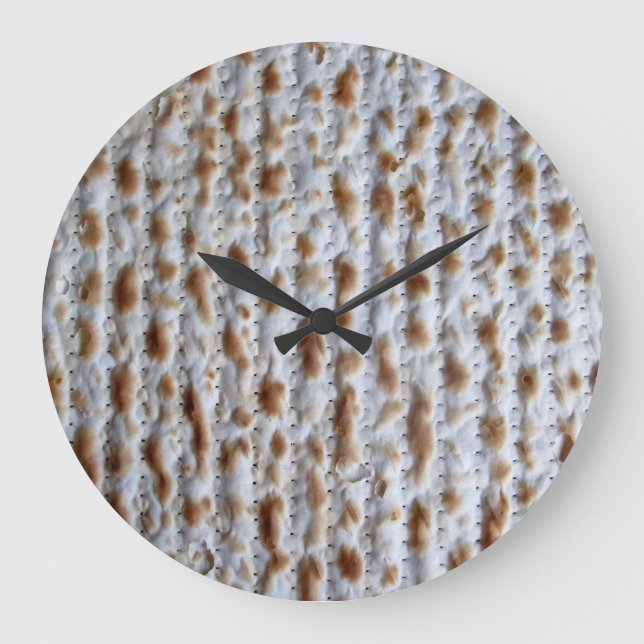 Matzah-Uhr - es ist Zeit für Passahfest Große Wanduhr (Vorderseite)