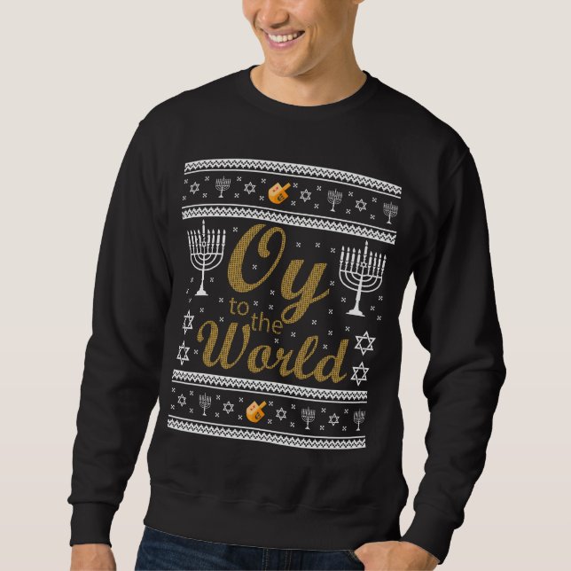 Matzo-Ball-jüdisches Weihnachtshässliche Sweatshirt (Vorderseite)