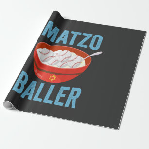 Matzo Baller Funny Baseball Hanukkah Holiday Gesch Geschenkpapier