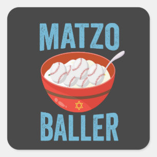 Matzo Baller Funny Baseball Hanukkah Holiday Gesch Quadratischer Aufkleber