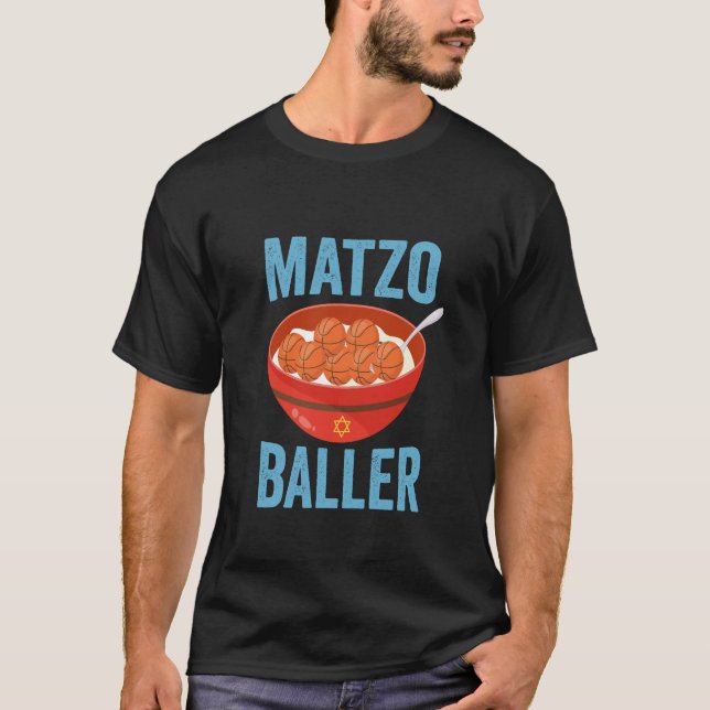 Matzo Baller Funny Basketball Hanukkah Holiday T-Shirt (Vorderseite)