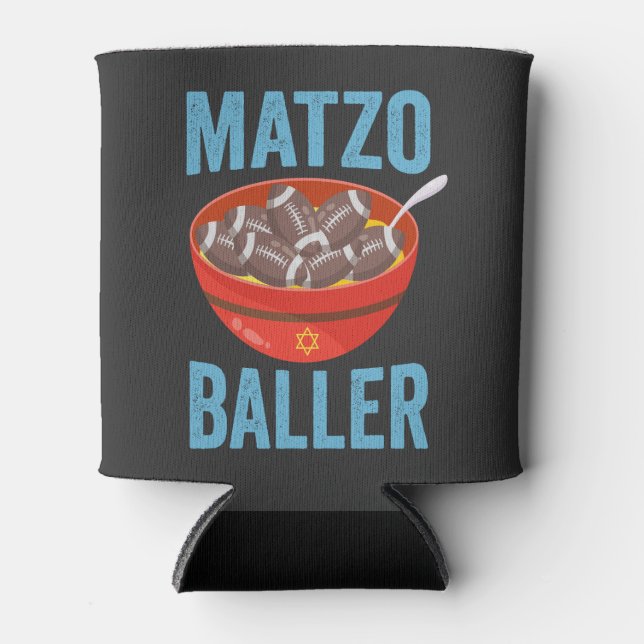 Matzo Baller Funny Football Hanukkah Rugby Geschen Dosenkühler (Vorderseite)
