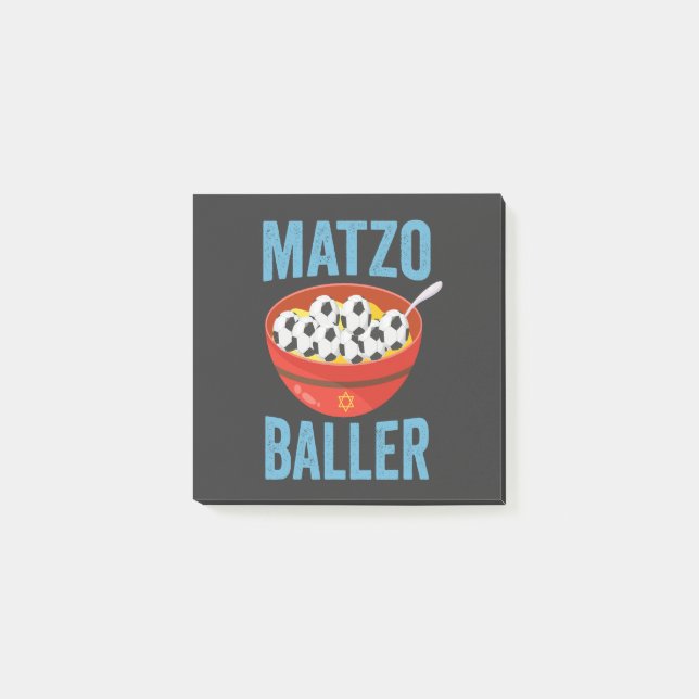 Matzo Baller Funny Soccer Hanukkah Holiday Geschen Post-it Klebezettel (Vorderseite)