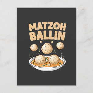 Matzo Baller Hanukkah Food Jüdische Kultur Ankündigungspostkarte