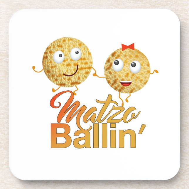 Matzo Ballin'. Pessach Getränkeuntersetzer (Vorderseite)
