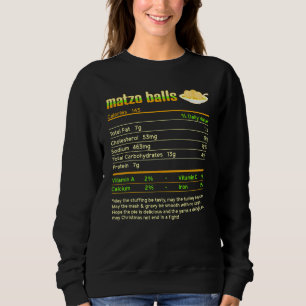 Matzo Balls Nutrition Fakten Jüdische Hanukkah Chr Sweatshirt