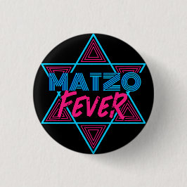 Matzo Fever Blue Pink 70er Disco Star Jüdisch Button
