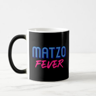 Matzo Fever Blue Pink 70er Jüdisches Disko Slogan Verwandlungstasse