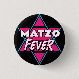 Matzo Fieber Blau Rosa 70er Disco Star jüdisch Button