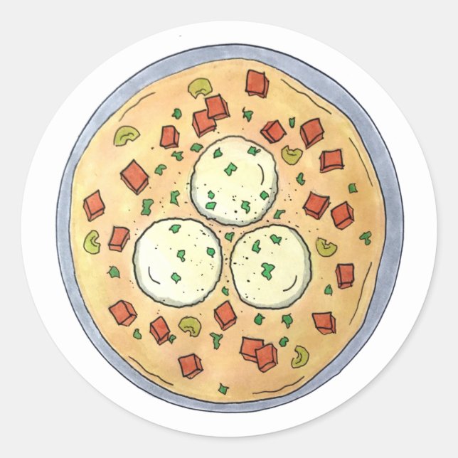 Matzo Matzah Ball Soup Jüdische Küche Pessach Runder Aufkleber (Vorderseite)