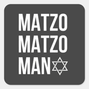 Matzo Matzo Man Jewish Hanukkah Quadratischer Aufkleber