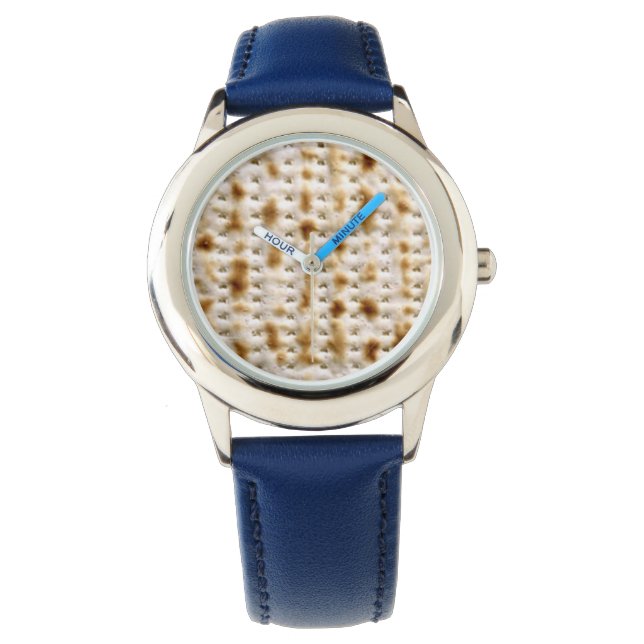 Matzo Passover Blue Strap Watch für Kinder Armbanduhr (Vorderseite)