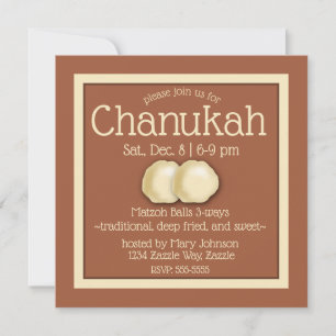 Matzoh Ball Hanukkah Party Einladung