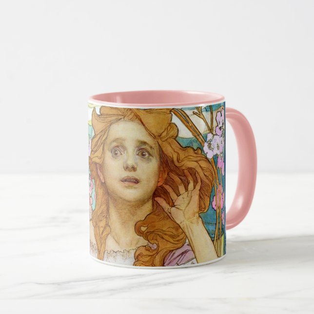Maud Adams als Joan von Arc, Mucha Tasse (VorderseiteRechts)