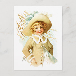 Maud Humphrey: Frühlingsmädchen unter Willow Catki Postkarte