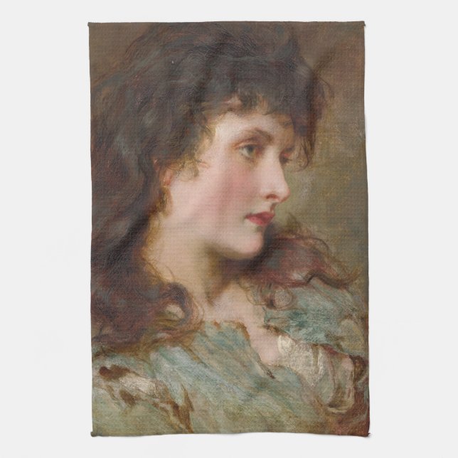 Maud (schönes weibliches Portrait) Geschirrtuch (Vertikal)