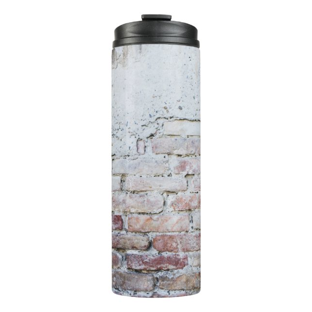 Mauer aus grauem Beton Thermosbecher (Vorderseite)
