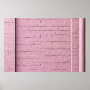 Mauer aus rosa Beton Poster