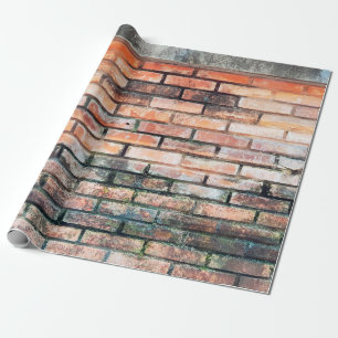 Mauer aus rotem Backstein mit stainsabstrakter, al Geschenkpapier