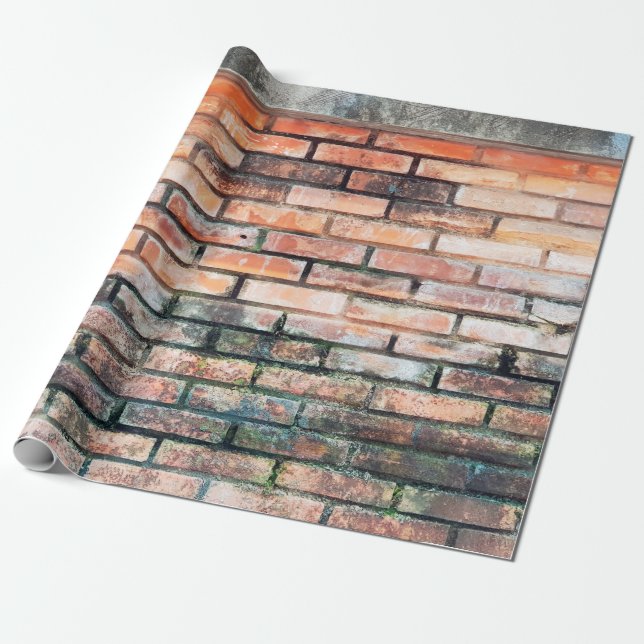 Mauer aus rotem Backstein mit stainsabstrakter, al Geschenkpapier (Ungerollt)