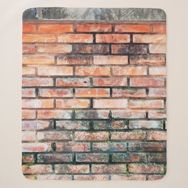 Mauer aus rotem Backstein mit stainsabstrakter, al Sherpadecke (Vorderseite)