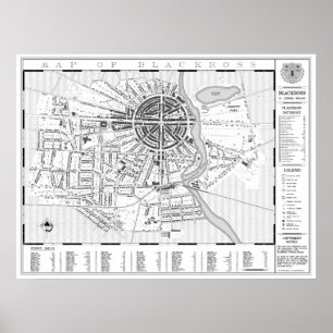 Mauer Karte der Stadt Blackross Poster