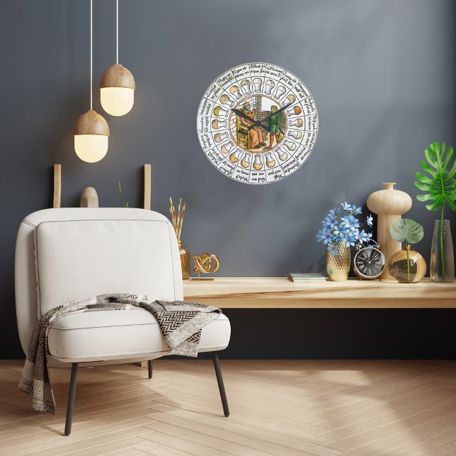 Mauer-Uhr für die Prüfung des Urins im Mittelalter Große Wanduhr (Von Creator hochgeladen)