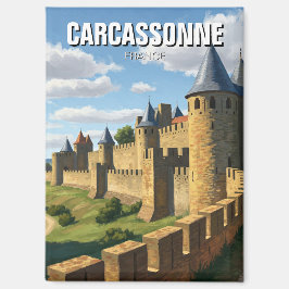 Mauern von Carcassonne Frankreich Reisen Magnet