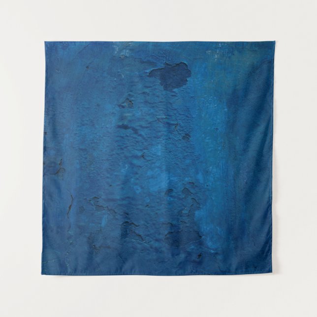 Mauernblaues Grunge uraltes Muster Wandteppich (Vorderseite)