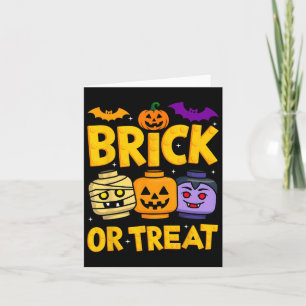 Mauersteine oder Leckerei Halloween-Meisterbaustei Karte