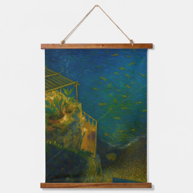 Mauertapete aus Holz Wandteppich Mit Holzrahmen (Vorderseite)