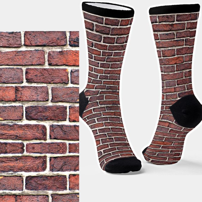 Mauerwerk aus roten Steinen - farbenfrohe Illusion Socken (Von Creator hochgeladen)
