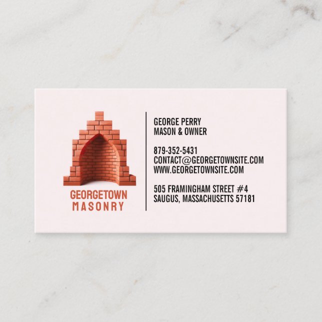 Mauerwerk Chimney Business Card Visitenkarte (Vorderseite)