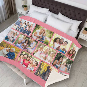 Mauerwerk Raster 12 Foto-Collage Rosa Sherpa-Decke Sherpadecke