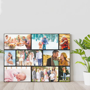 Mauerwerk-Stil Familienfoto-Collage Schwarz Leinwanddruck